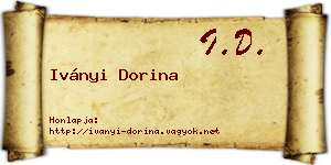 Iványi Dorina névjegykártya